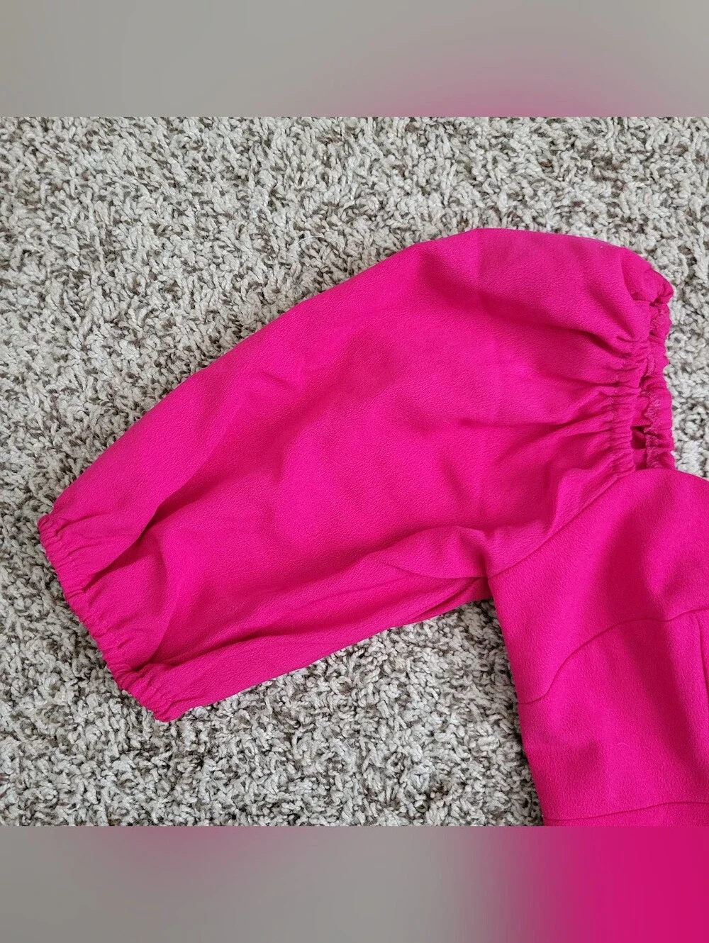 Abercrombie & Fitch Blouse Shirt Top Pink Sweetheart Puff Sleeve Boho XS NWT